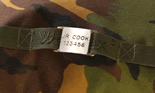 Picture of Military Tag fixed to Web-Tex Bergen